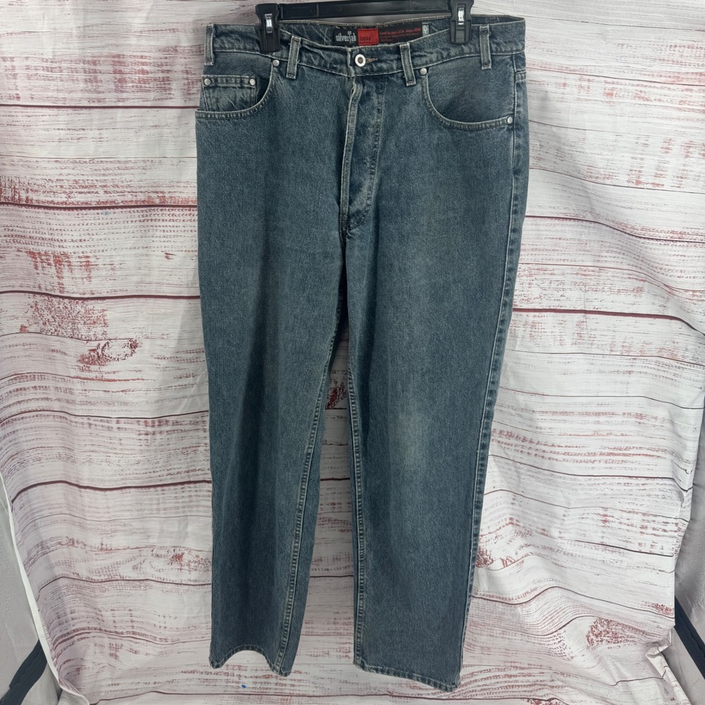 Levis SilverTab Loose Jeans Mens 36x32 Button Fly Made in USA 90s Vintage